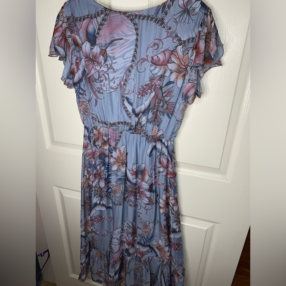 Elana Baldi Floral Midi Dress Made in Italy, Floral Lilies, Wedding Guest - Picture 6 of 9